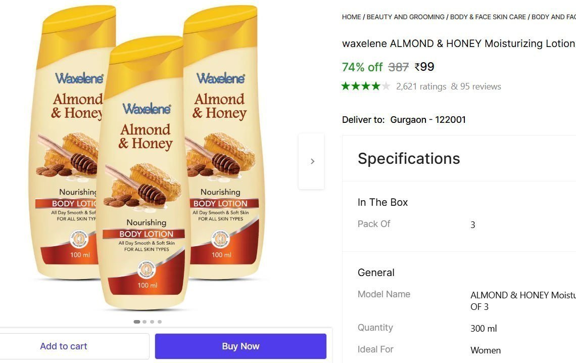 Shopsy Moisturizing Lotion (300 Ml) 99