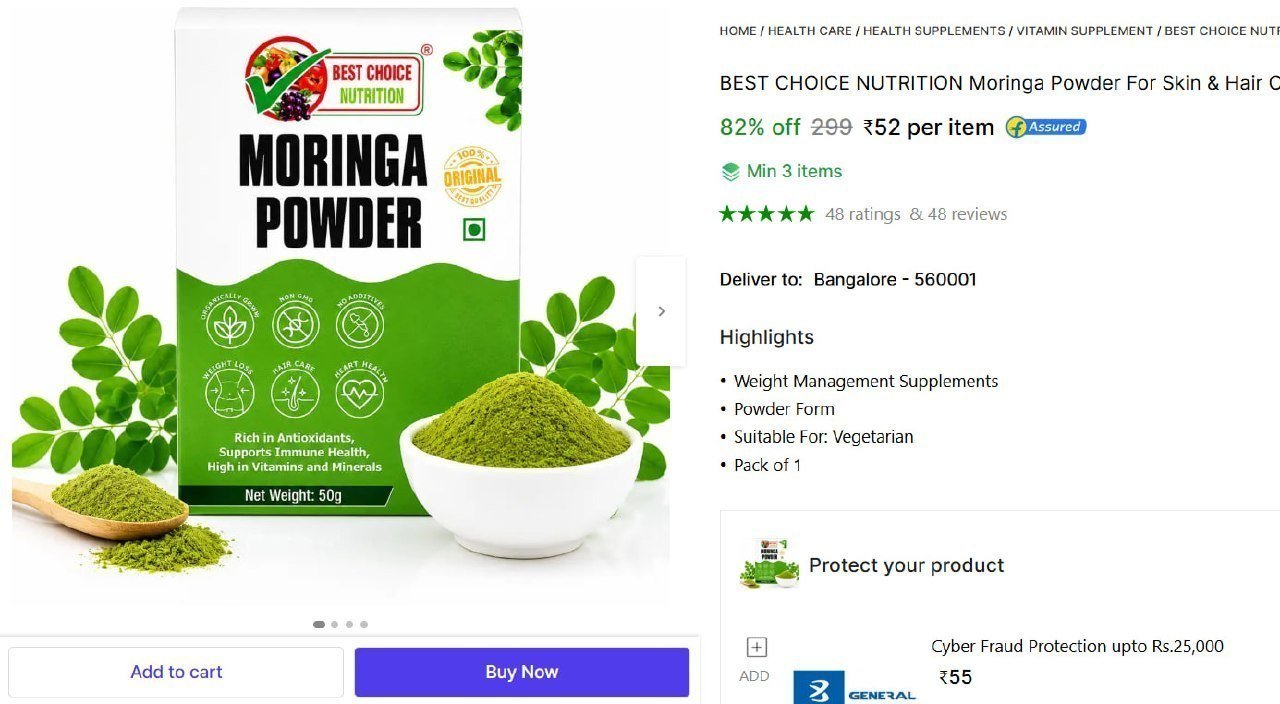 Shopsy Moringa Powder 50gm 52 Min Buy - 2