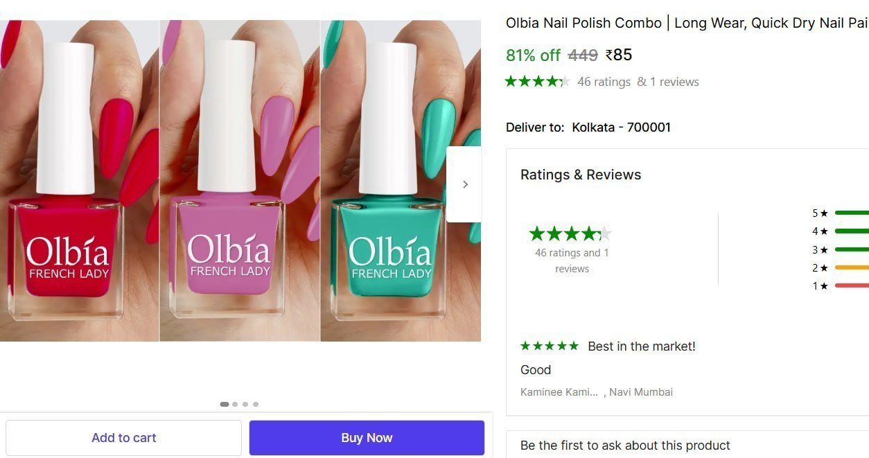 Shopsy Pack Of 3 Nail Polish At 85
