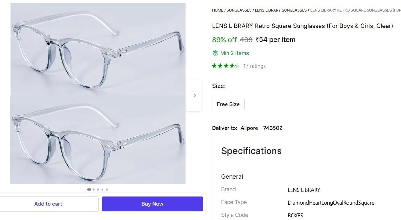 Shopsy Retro Square Sunglasses 54