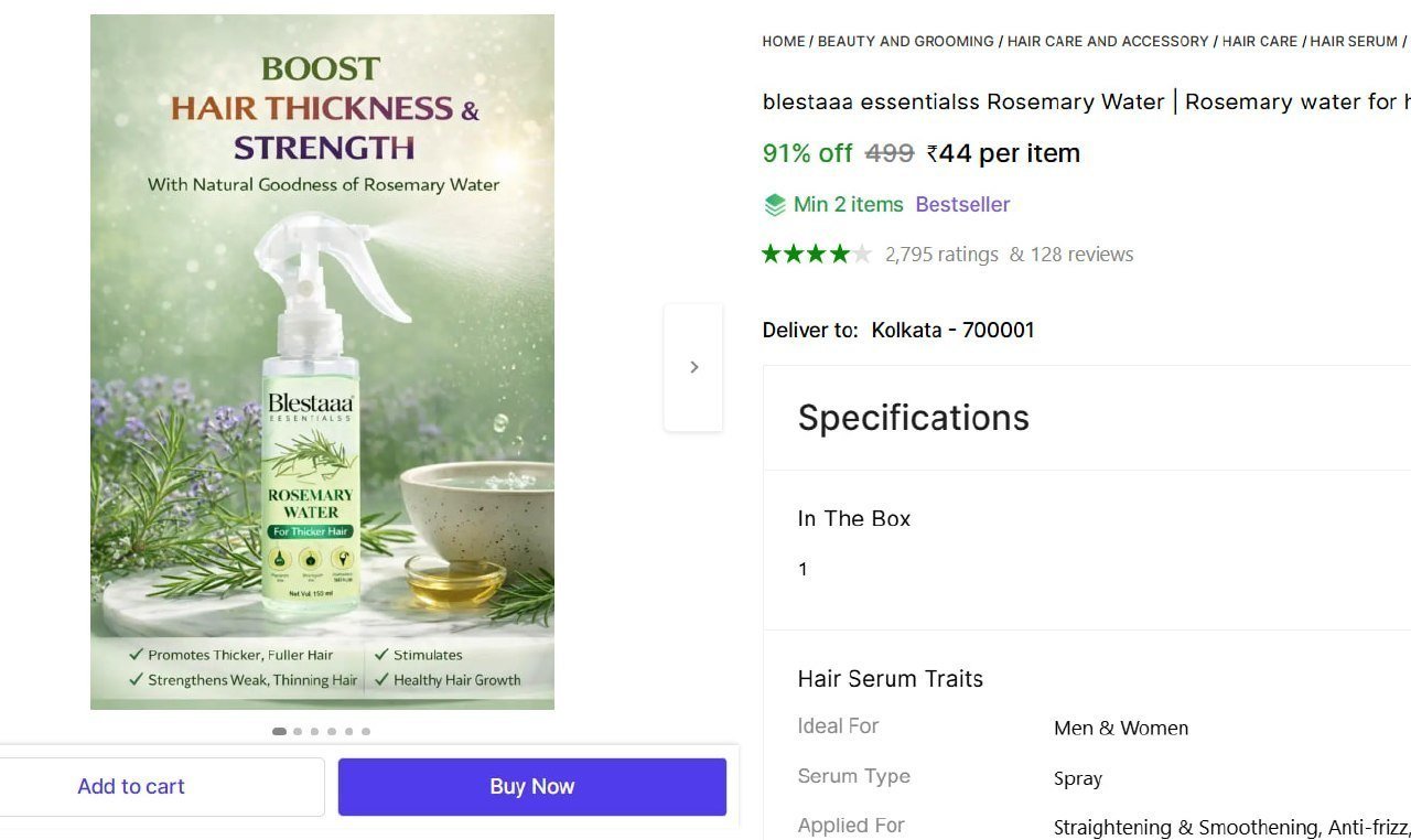 Shopsy - Rosemary Water 100ml 44 Min Buy - 2