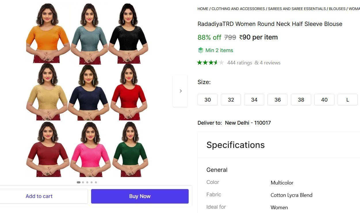 Shopsy Round Neck Half Sleeve Blouse 90