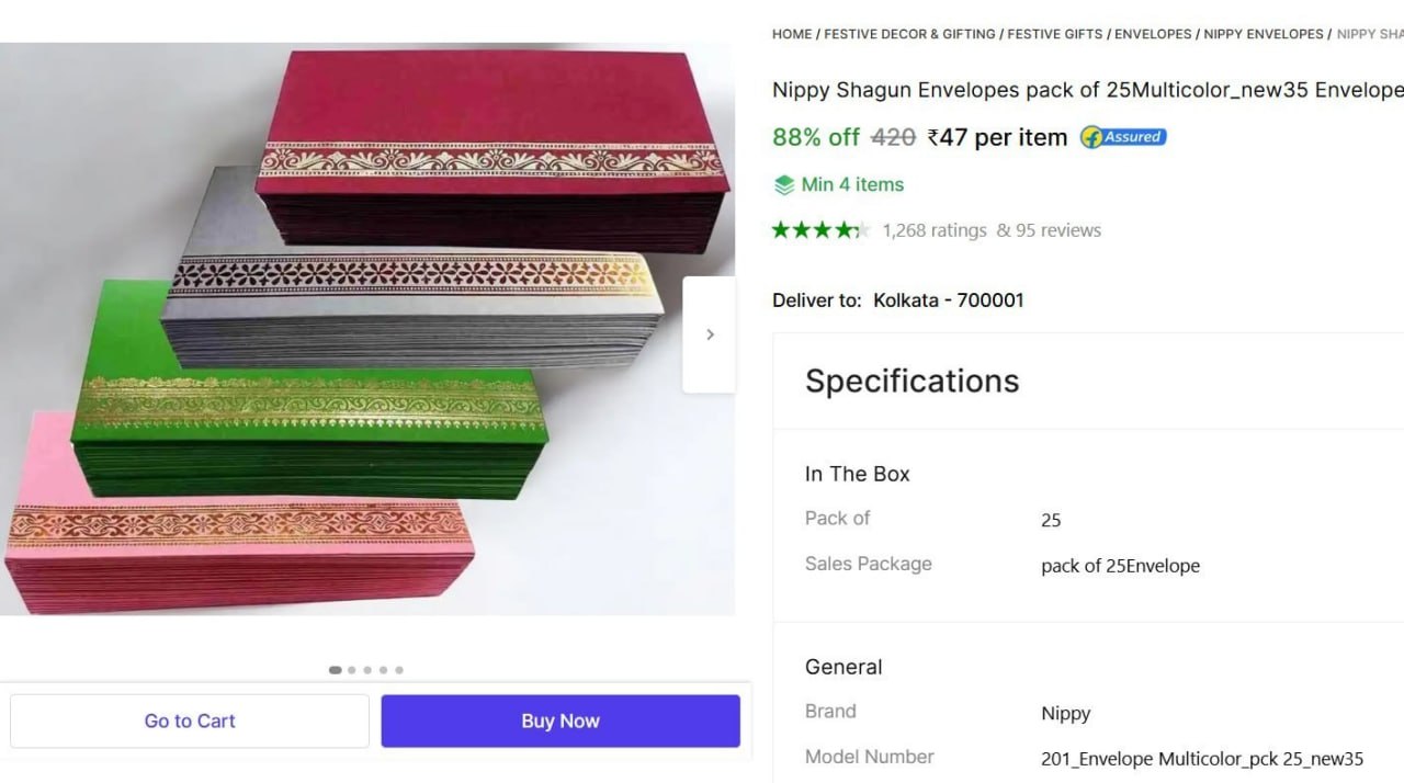 Shopsy Shagun Envelopes (pack Of 25 Multicolor) 47 Min Buy - 4