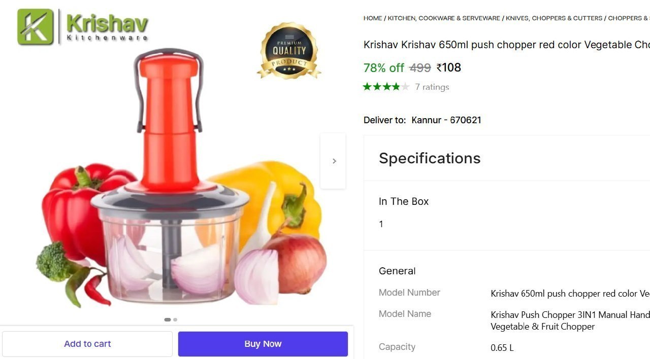 Shopsy Vegetable Fruit Chopper 108