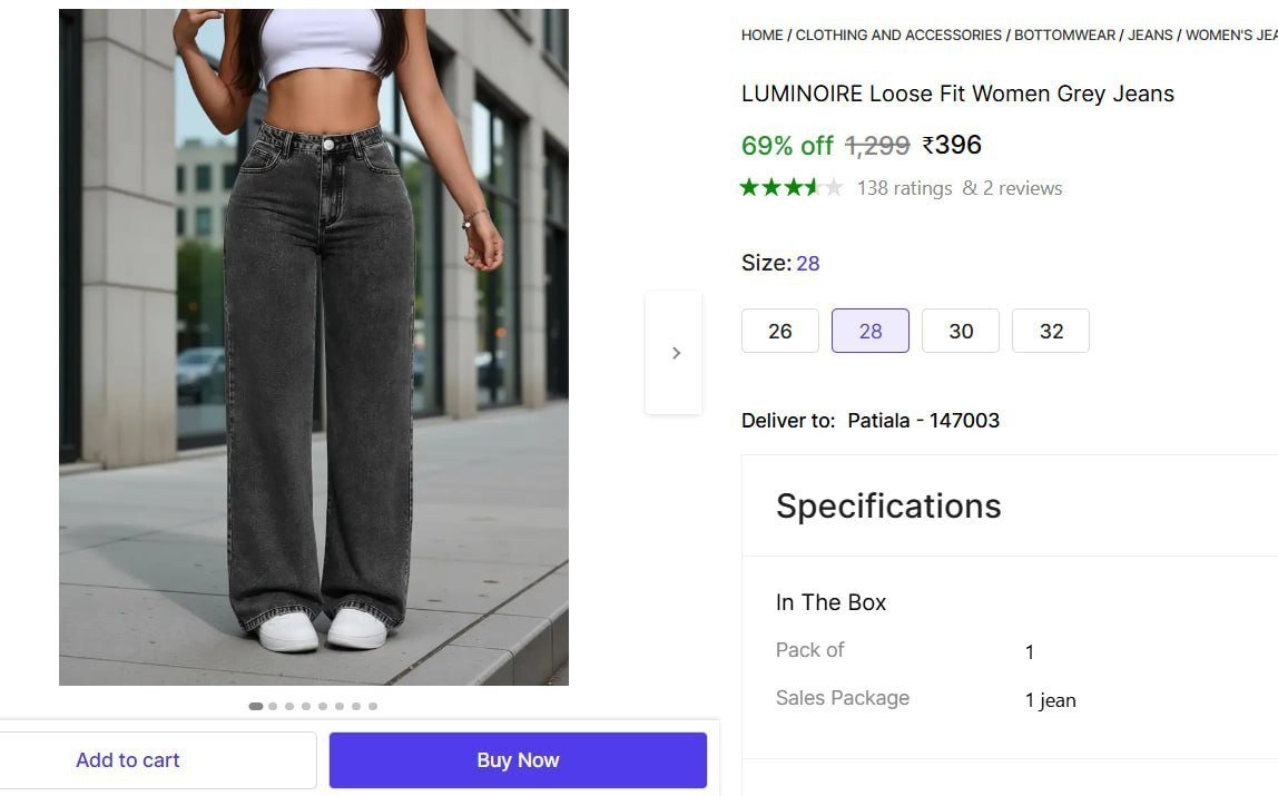 Shopsy - Women Jeans Dealsluminoire Loose Fit