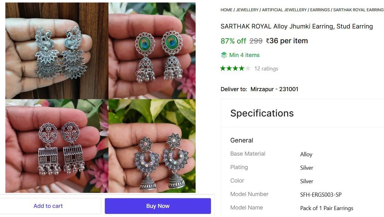 Shopsy Women S Jhumka Earnings From 36