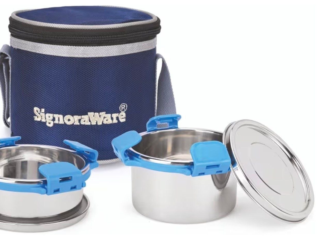 Signoraware 500ml 350ml Lunch Box With Bag (set Of