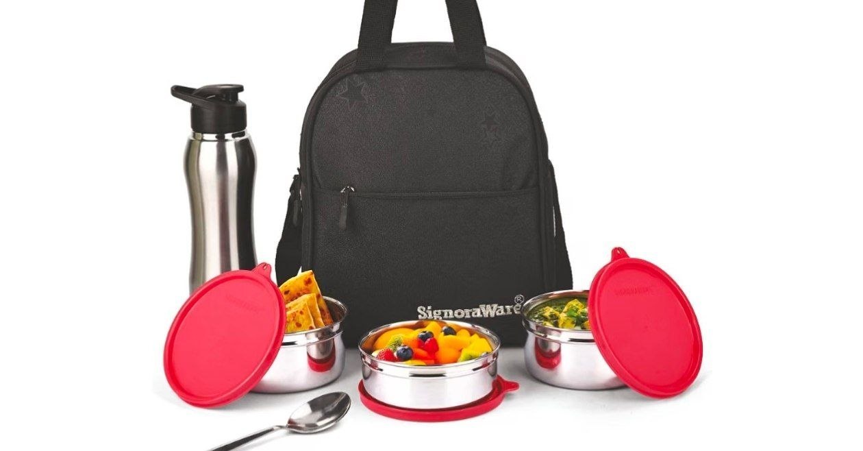 Signoraware Fusion Stainless Steel Big Lunch Box With Sipper At Rs 687
