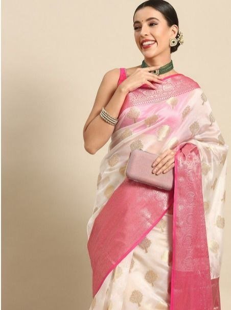 Silk Land Ethnic Motifs Zari Kasauv Saree 695