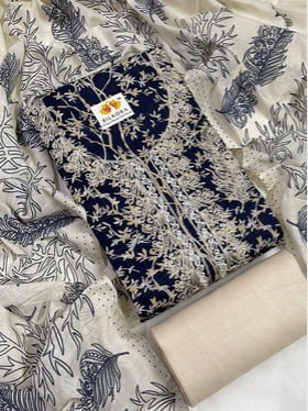 Silkora Embroidered Pure Cotton Unstitched Dress M