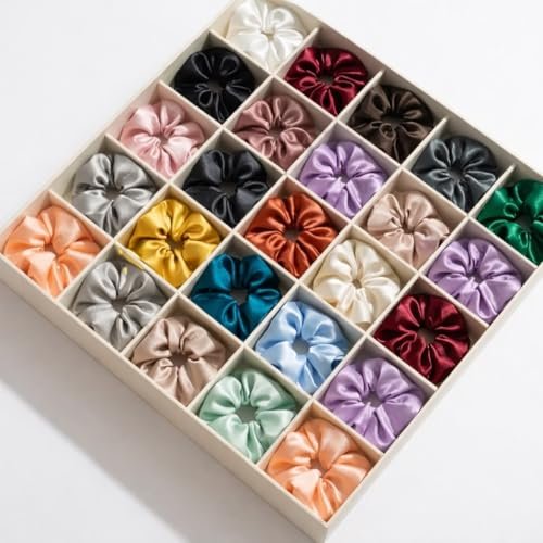 Simmi Classic Satin Silk Scrunchies For Women And Girls Set Of 12