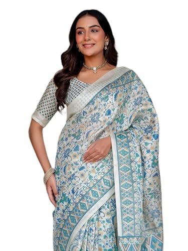 Siril Women S Cotton Printed Saree With Unstitched