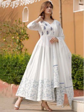 Skyasia Floral Printed Fit Flare Midi Ethnic Dress