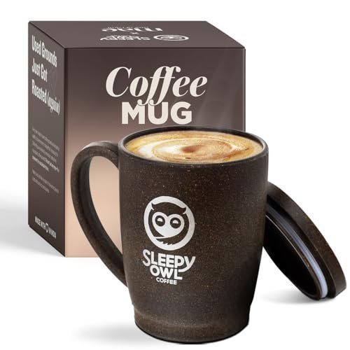 Sleepy Owl Coffee Mug With Lid Crafted From U