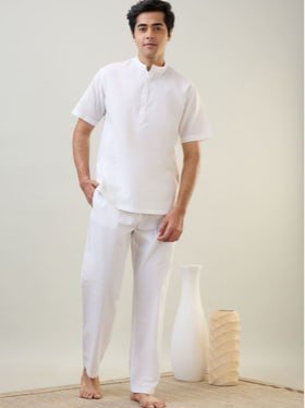 Sleepz By Raymond Men S Mandarin Collar Kurta