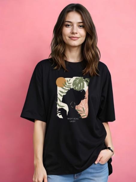 Smartees Women Graphic Printed Round Neck Cotton T