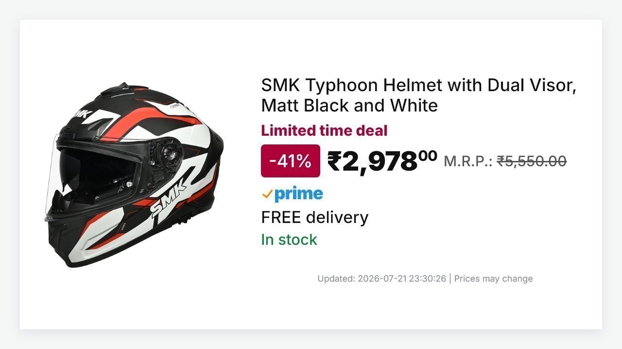 Smk Typhoon Helmet With Dual Visor Matt Black