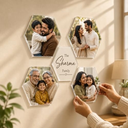 Snaptrap Customized Hexagon Acrylic Photo Fra
