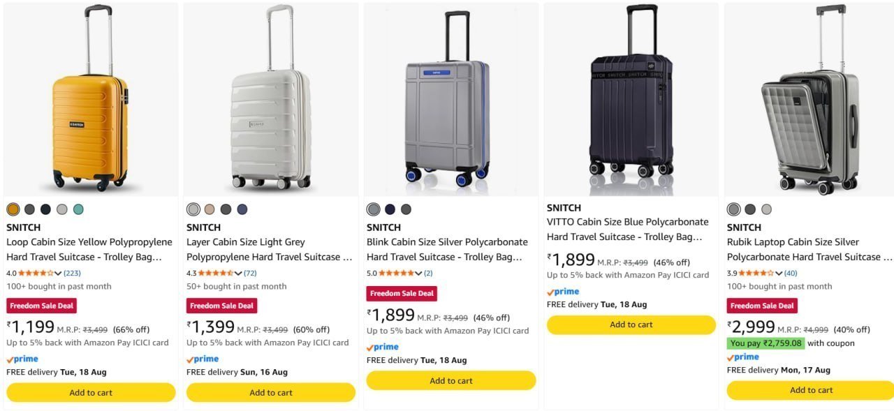 Snitch Luggage From 1199