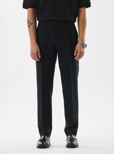 Snitch Men Black Mid-rise Slim Fit Trouser 74