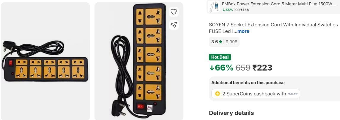 Socket Extension Cord 173