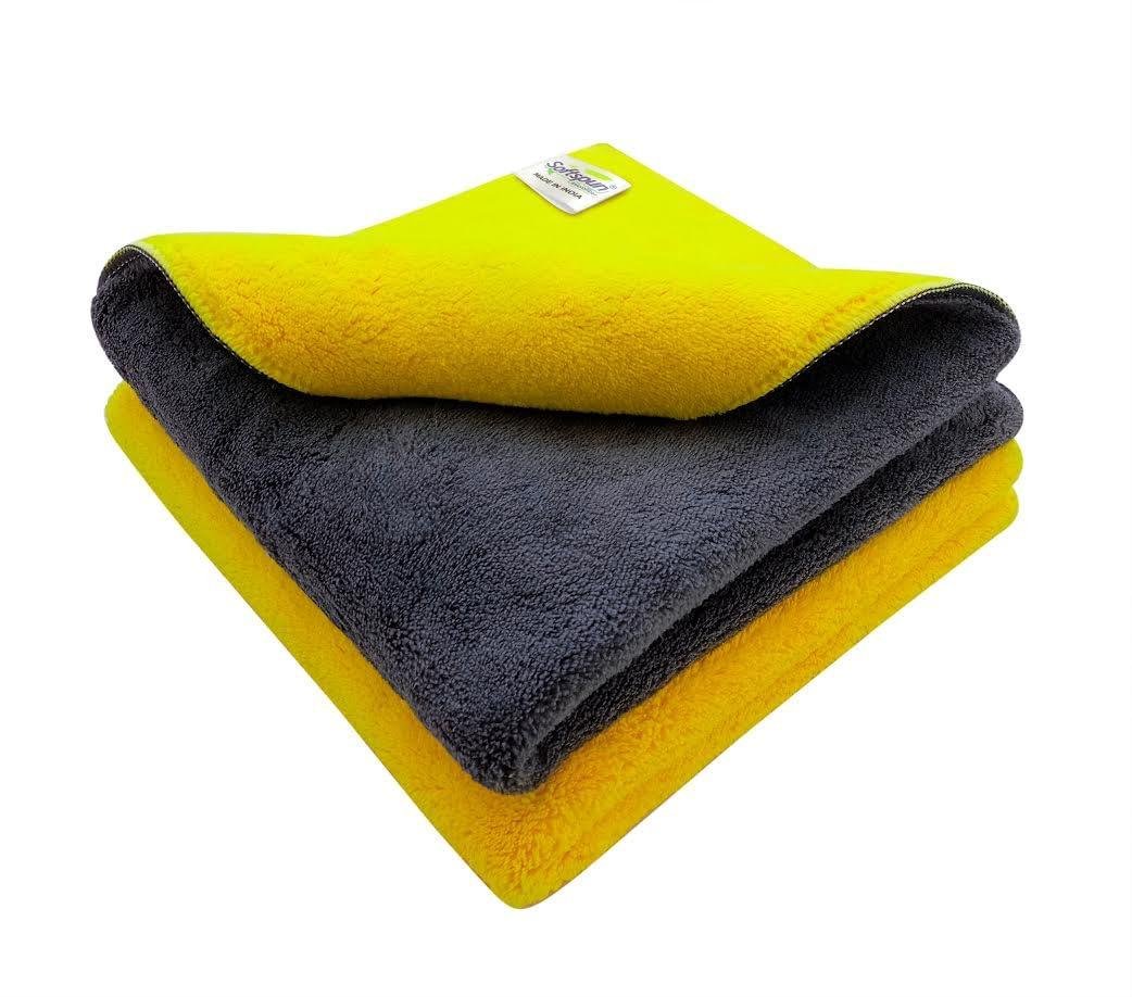 Softspun 900 Gsm Microfiber Cloth Yellow Grey