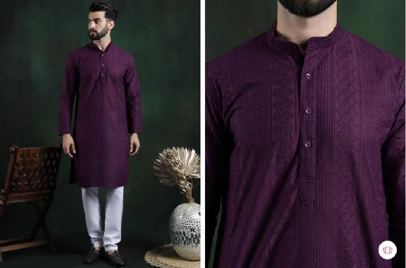Sojanya Men Embroidered Pure Cotton Kurta Set