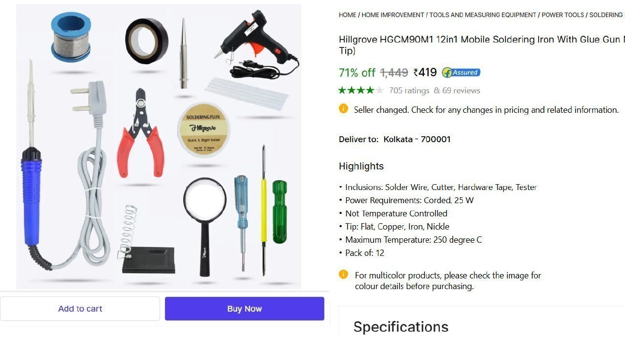 Soldering Iron Set Glue Gun Screwdriver 419