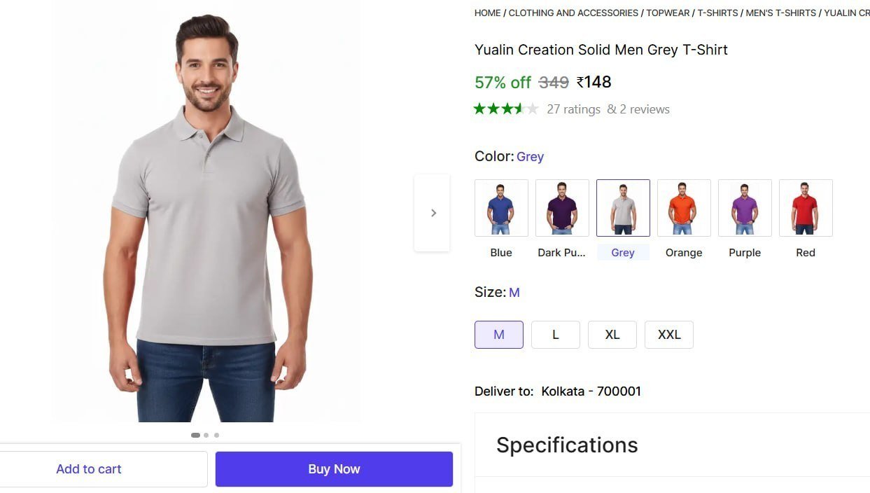Solid Men S Grey T-shirt 148