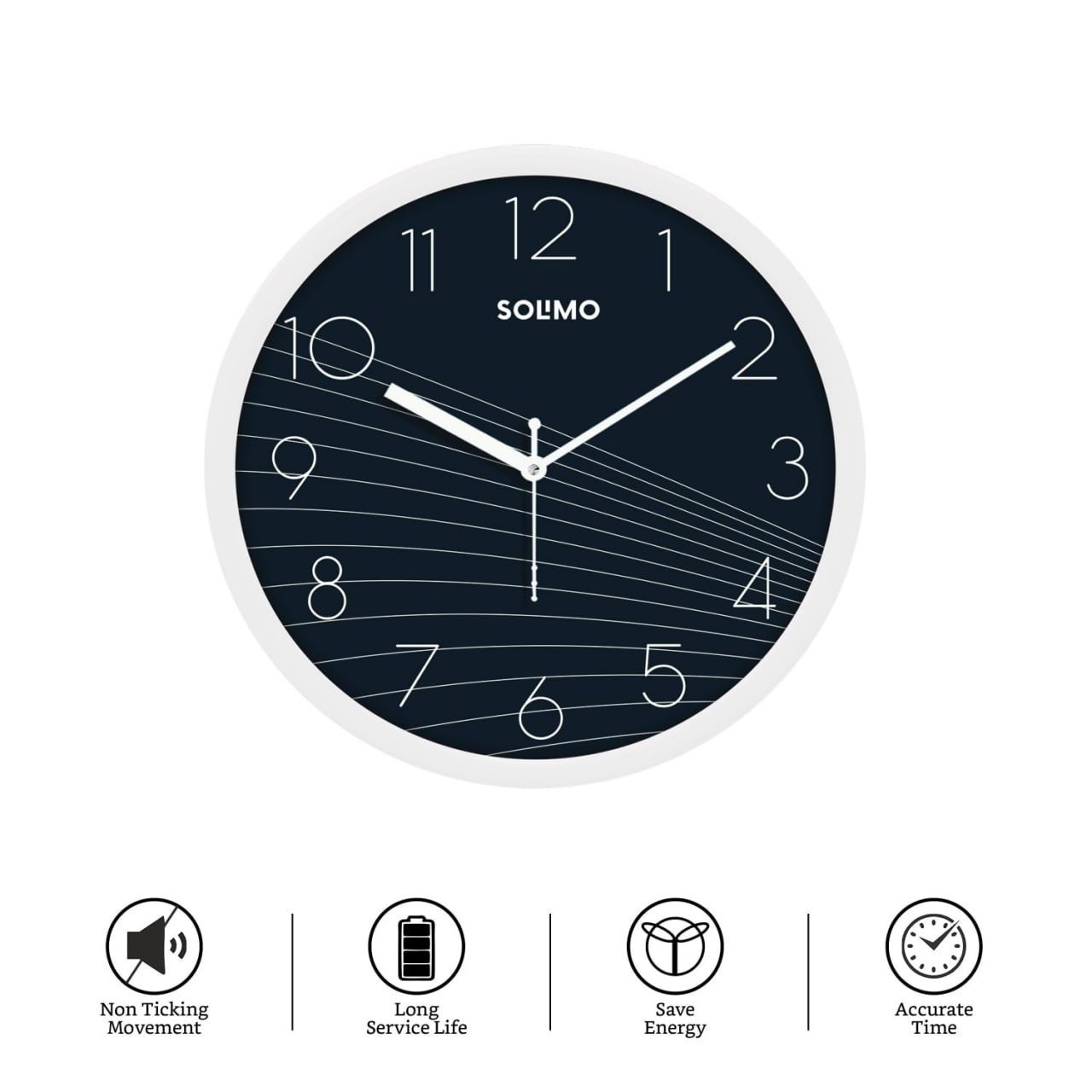 Solimo 11-inch Classic Modern Wall Clock 333