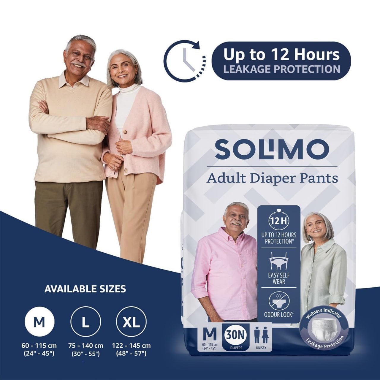 Solimo Adult Diapers Pant Style Pack Of 60 98