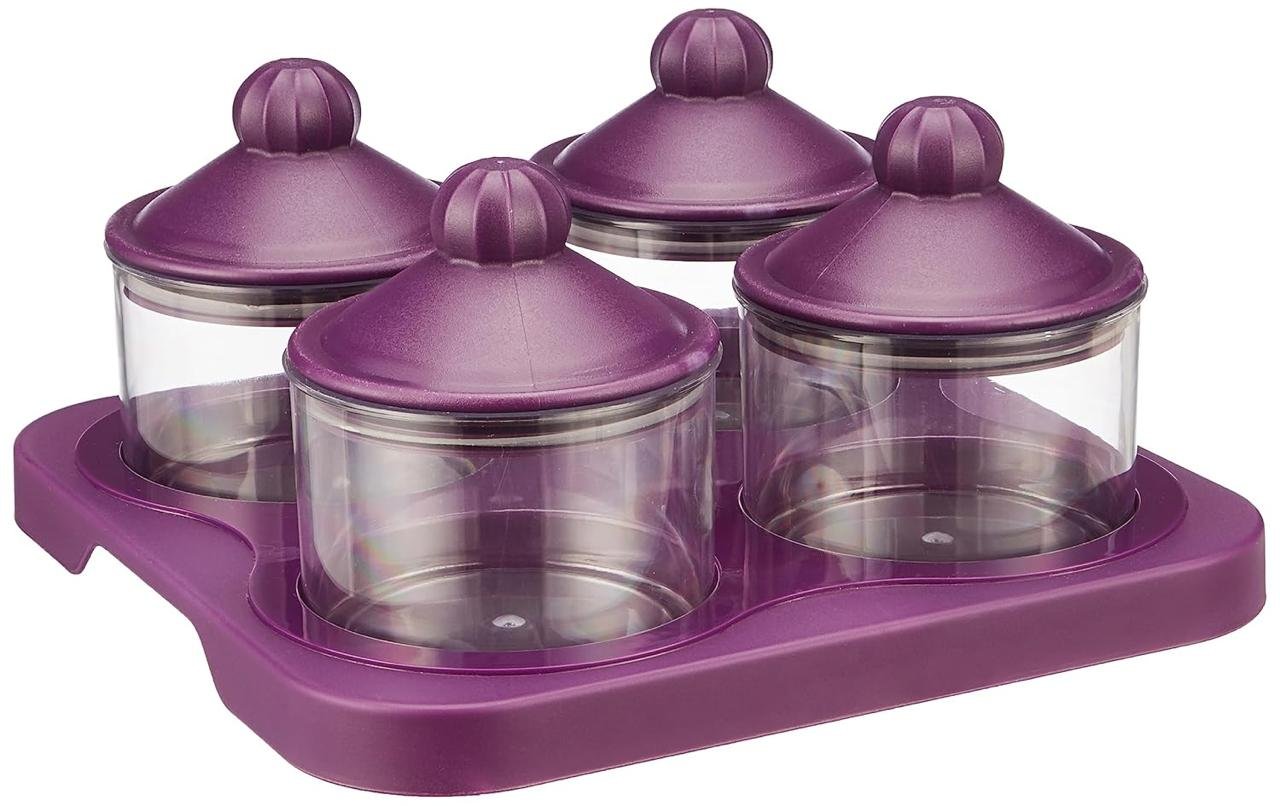 Solimo Air-tight Dry Fruit Container Tray Set With