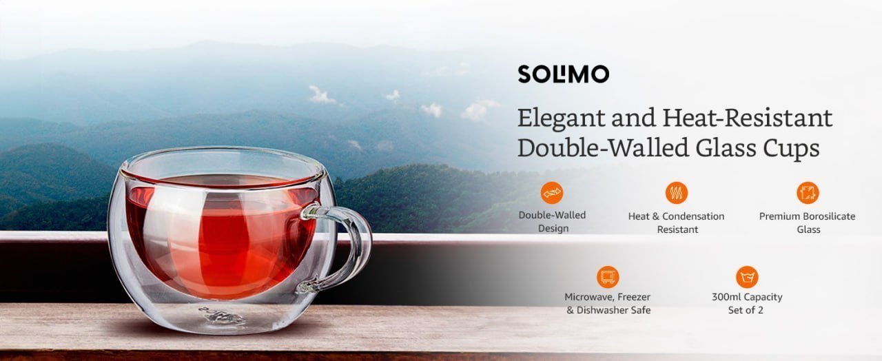 Solimo Borosilicate Glass Tea Cup (set Of 4 1