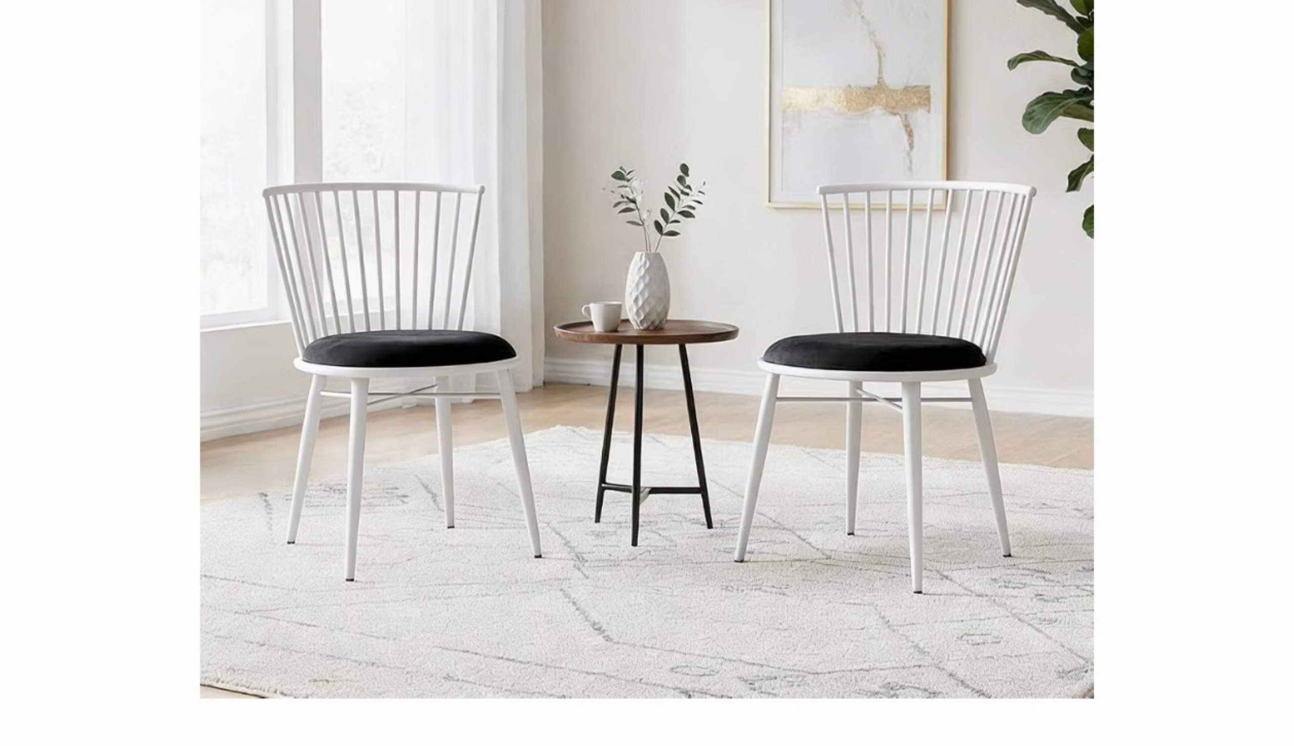 Solimo Iron Chair With Cushioned Seat Set Of 2 3585 More