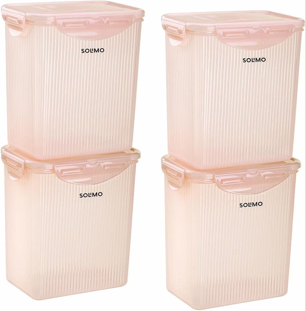 Solimo Linea 4-piece Airtight Plastic Storage
