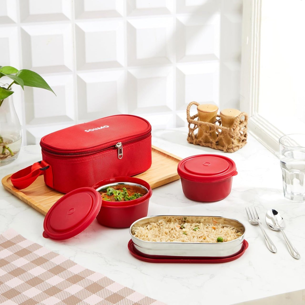 Solimo Lunch Box Set With Bag 419