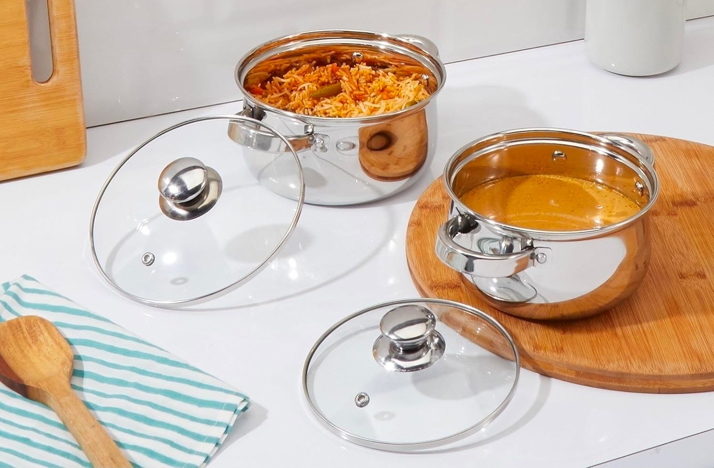 Solimo Stainless Steel Cook Serve Set (pack O