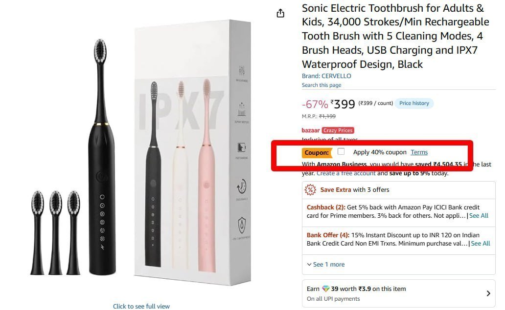 Sonic Electric Toothbrush 239 40