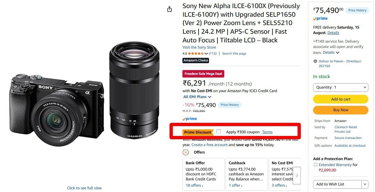 Sony New Alpha Ilce-6100x 61 740flat 13750 With Hd