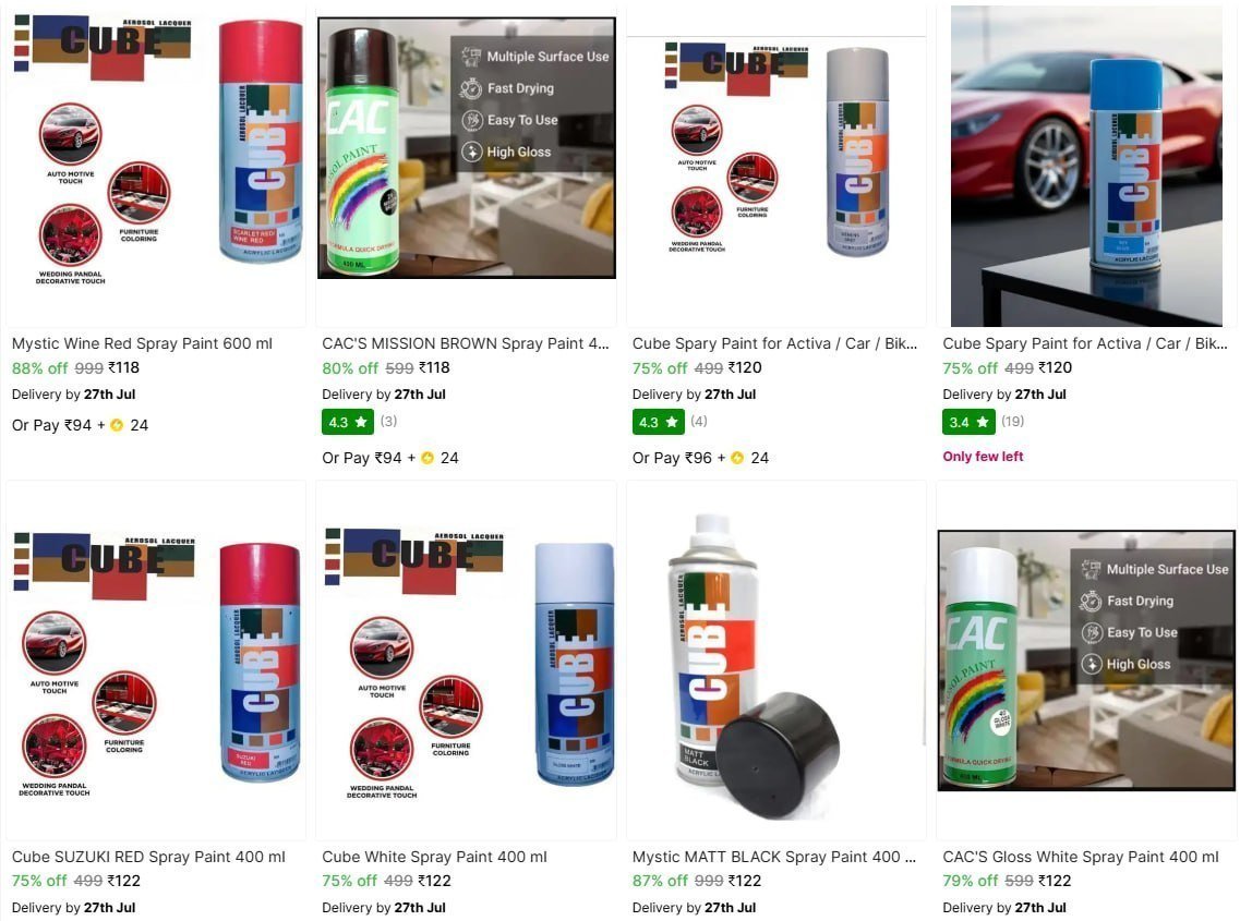 Spray Paints From 118