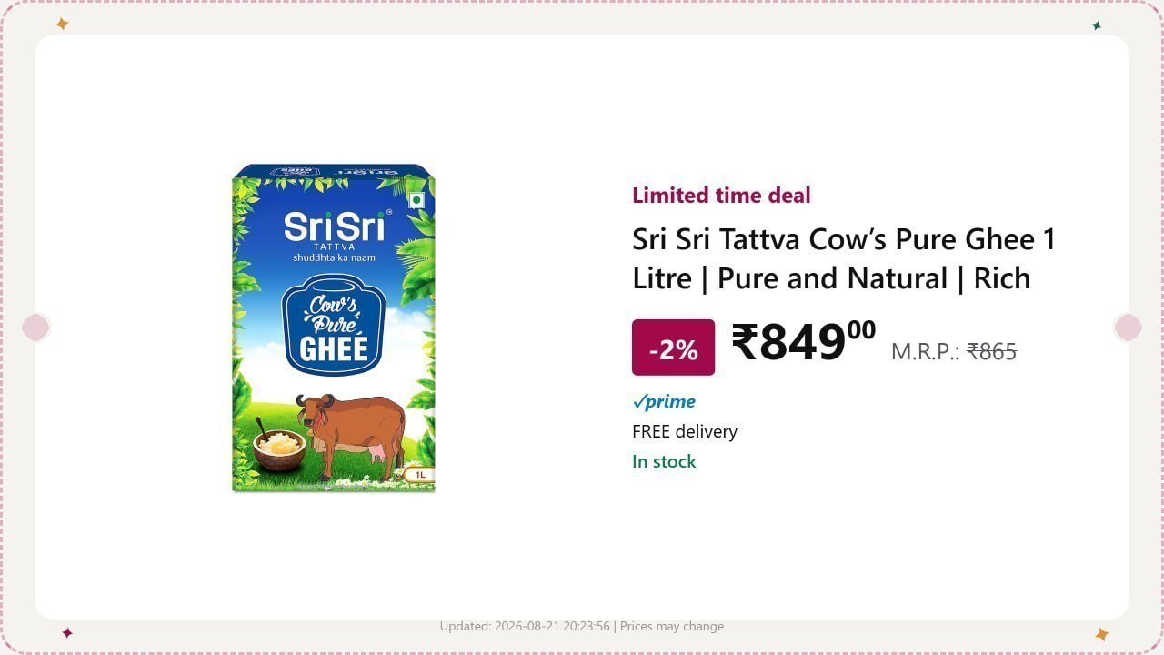 Sri Sri Tattva Cows Pure Ghee 1 Litre 849
