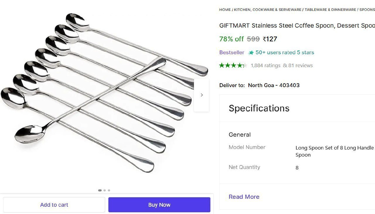 Stainless Steel Coffee Spoon (pack Of 8) 127