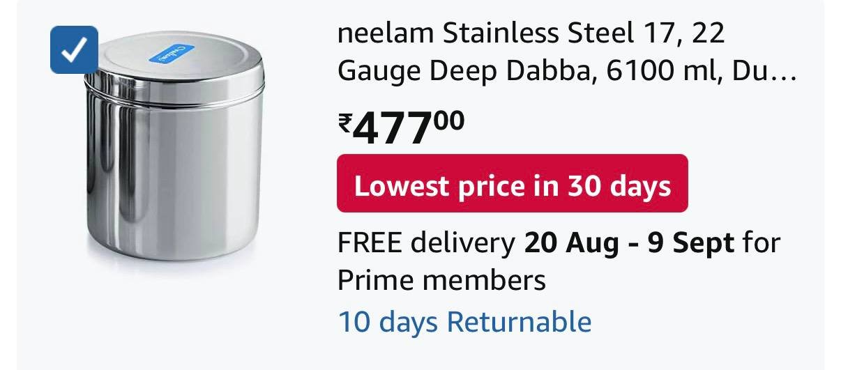Stainless Steel Dabba 6100 Ml 477