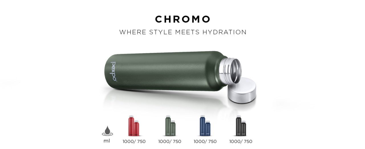 Stainless Steel Water Bottle Chromo Silver 75