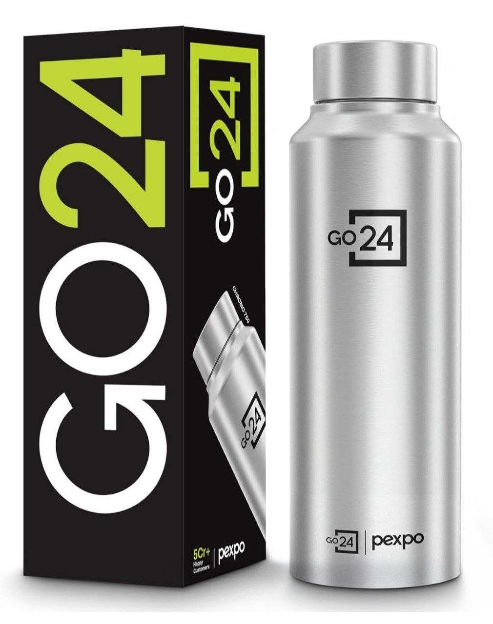 Stainless Steel Water Bottle Chromo Silver 75