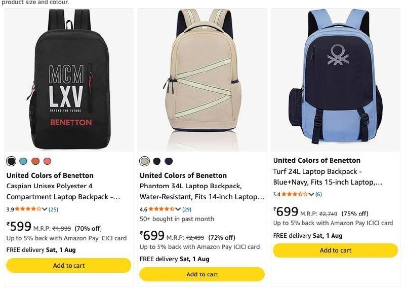 Starting From Just 699 Up To 73 On Backpacks Cabin
