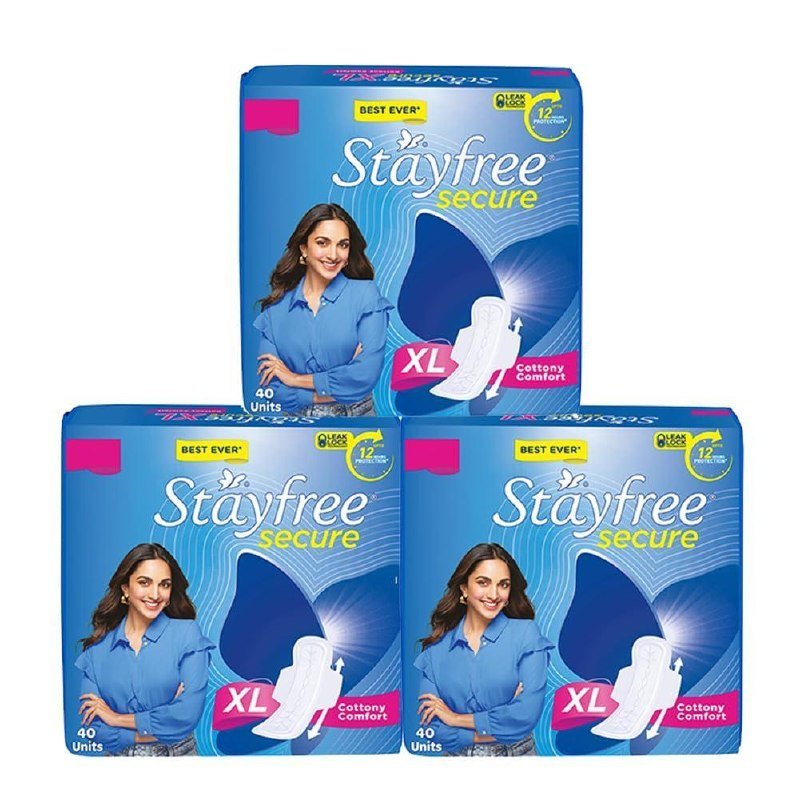 Stayfree Secure Xl Combo Packs 120 Pads Cotto