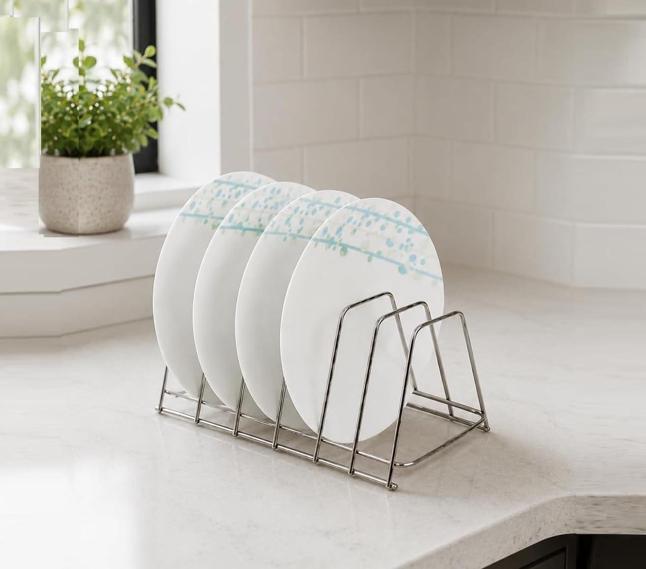 Steeliness Steel Dish Rack Plate Stand For 6 