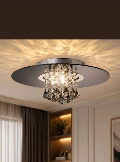 Stello Silver-toned Textured Contemporary Ceiling 