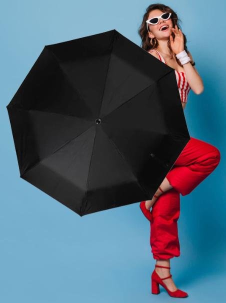 Steve Anderson Black Automatic 2 Fold Umbrella 128